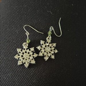 Elegant Silver Snowflake Earrings